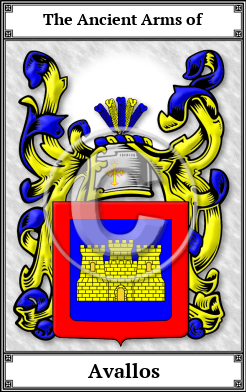 Avallos Family Crest Download (JPG) Book Plated - 600 DPI