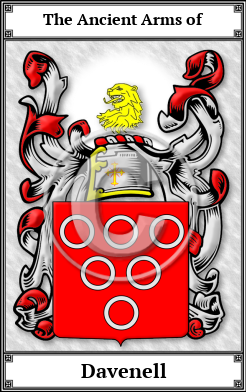 Davenell Family Crest Download (JPG)  Book Plated - 150 DPI