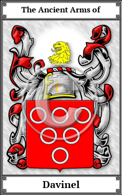 Davinel Family Crest Download (JPG) Book Plated - 600 DPI