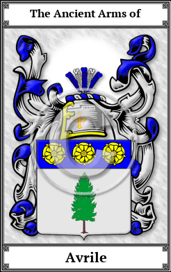 Avrile Family Crest Download (JPG) Book Plated - 600 DPI
