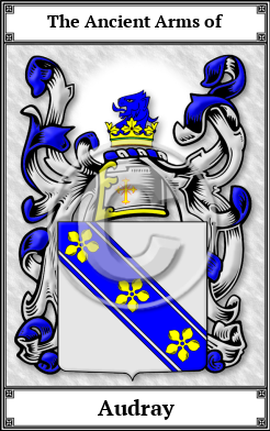 Audray Family Crest Download (JPG)  Book Plated - 150 DPI