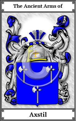 Axstil Family Crest Download (JPG)  Book Plated - 150 DPI