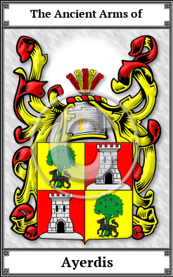 Ayerdis Family Crest Download (JPG)  Book Plated - 150 DPI