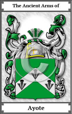 Ayote Family Crest Download (JPG)  Book Plated - 150 DPI