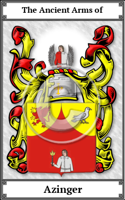 Azinger Family Crest Download (JPG)  Book Plated - 150 DPI