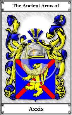 Azzis Family Crest Download (JPG)  Book Plated - 150 DPI