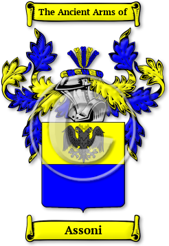 Assoni Family Crest Download (jpg) Legacy Series - 150 DPI