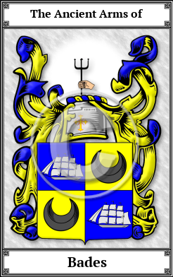 Bades Family Crest Download (JPG) Book Plated - 600 DPI