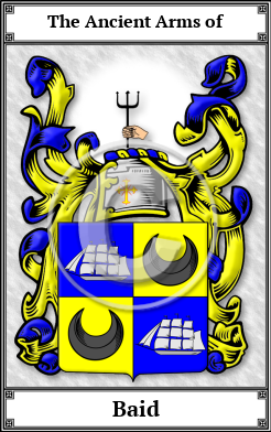 Baid Family Crest Download (JPG) Book Plated - 300 DPI