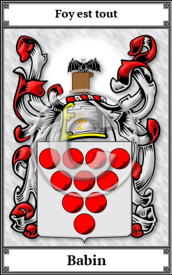 Babin Family Crest Download (JPG)  Book Plated - 150 DPI