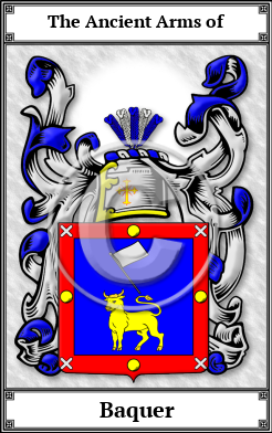 Baquer Family Crest Download (JPG)  Book Plated - 150 DPI