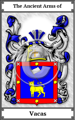 Vacas Family Crest Download (JPG)  Book Plated - 150 DPI
