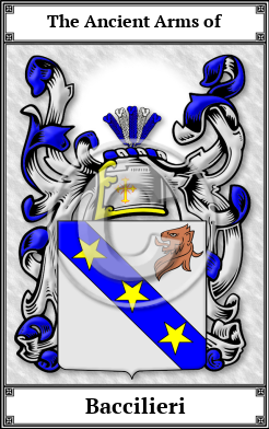 Baccilieri Family Crest Download (JPG) Book Plated - 600 DPI