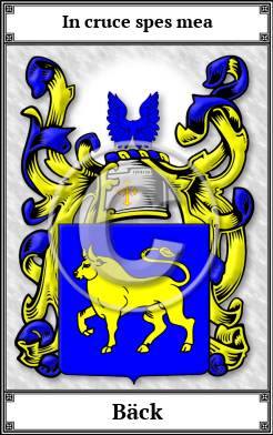Bäck Family Crest Download (JPG)  Book Plated - 150 DPI