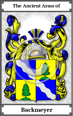 Backmeyer Family Crest Download (JPG)  Book Plated - 150 DPI