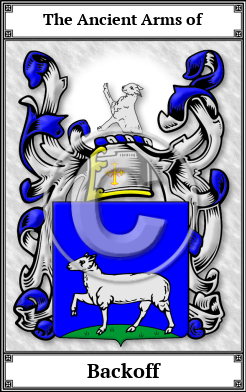 Backoff Family Crest Download (JPG)  Book Plated - 150 DPI