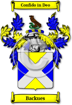 Backues Family Crest Download (jpg) Legacy Series - 150 DPI