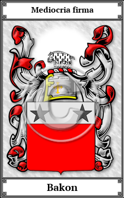 Bakon Family Crest Download (JPG)  Book Plated - 150 DPI