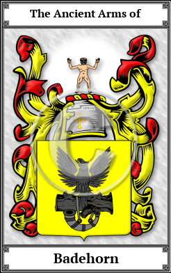 Badehorn Family Crest Download (JPG)  Book Plated - 150 DPI