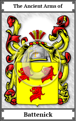 Battenick Family Crest Download (JPG)  Book Plated - 150 DPI