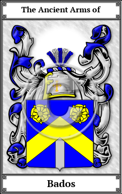 Bados Family Crest Download (JPG) Book Plated - 600 DPI