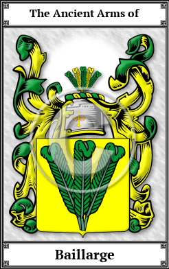 Baillarge Family Crest Download (JPG)  Book Plated - 150 DPI