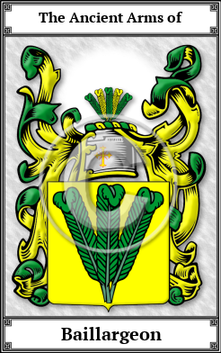 Baillargeon Family Crest Download (JPG)  Book Plated - 150 DPI