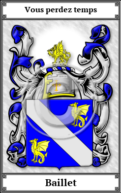 Baillet Family Crest Download (JPG)  Book Plated - 150 DPI