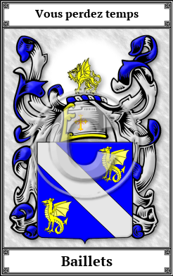 Baillets Family Crest Download (JPG)  Book Plated - 150 DPI