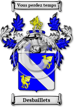Desbaillets Family Crest Download (JPG) Legacy Series - 600 DPI