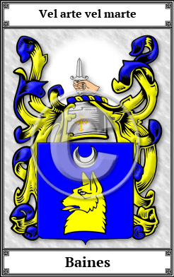 Baines Family Crest Download (JPG)  Book Plated - 150 DPI