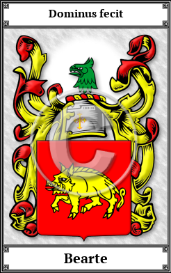Bearte Family Crest Download (JPG)  Book Plated - 150 DPI