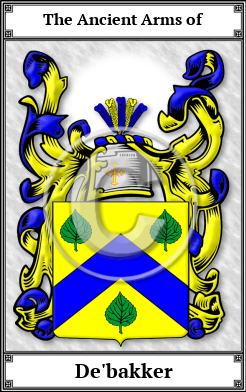 De'bakker Family Crest Download (JPG)  Book Plated - 150 DPI