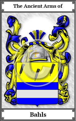Bahls Family Crest Download (JPG) Book Plated - 600 DPI