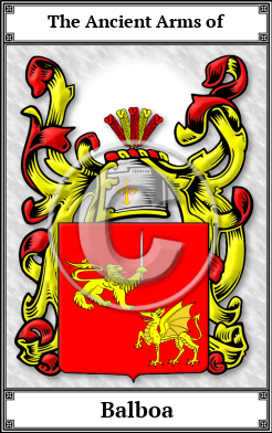 Balboa Family Crest Download (JPG) Book Plated - 600 DPI