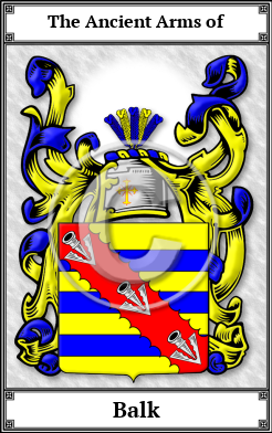 Balk Family Crest Download (JPG) Book Plated - 600 DPI