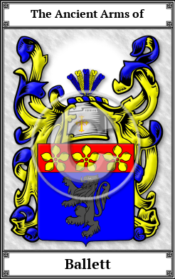 Ballett Family Crest Download (JPG) Book Plated - 600 DPI