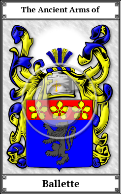 Ballette Family Crest Download (JPG) Book Plated - 600 DPI
