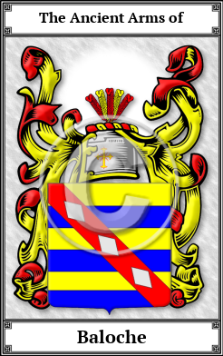 Baloche Family Crest Download (JPG)  Book Plated - 150 DPI