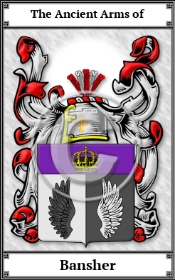 Bansher Family Crest Download (JPG) Book Plated - 600 DPI