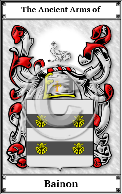 Bainon Family Crest Download (JPG) Book Plated - 600 DPI