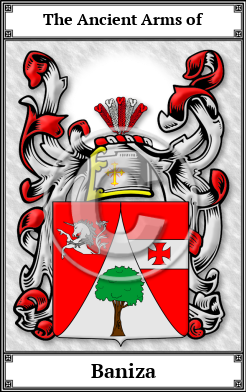 Baniza Family Crest Download (JPG) Book Plated - 600 DPI