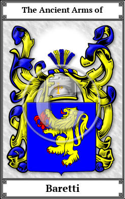 Baretti Family Crest Download (JPG)  Book Plated - 150 DPI