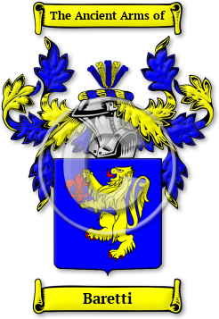 Baretti Family Crest Download (jpg) Legacy Series - 150 DPI