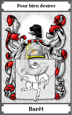 Barèt Family Crest Download (JPG) Book Plated - 600 DPI