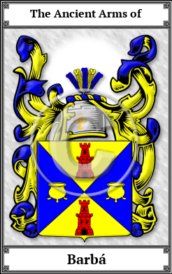 Barbá Family Crest Download (JPG) Book Plated - 600 DPI