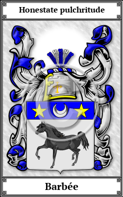 Barbée Family Crest Download (JPG) Book Plated - 600 DPI