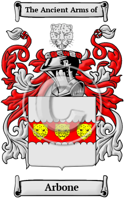 Arbone Family Crest/Coat of Arms