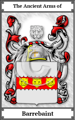 Barrebaint Family Crest Download (JPG) Book Plated - 600 DPI