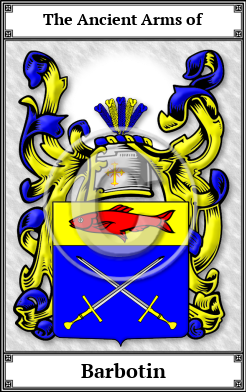 Barbotin Family Crest Download (JPG)  Book Plated - 150 DPI